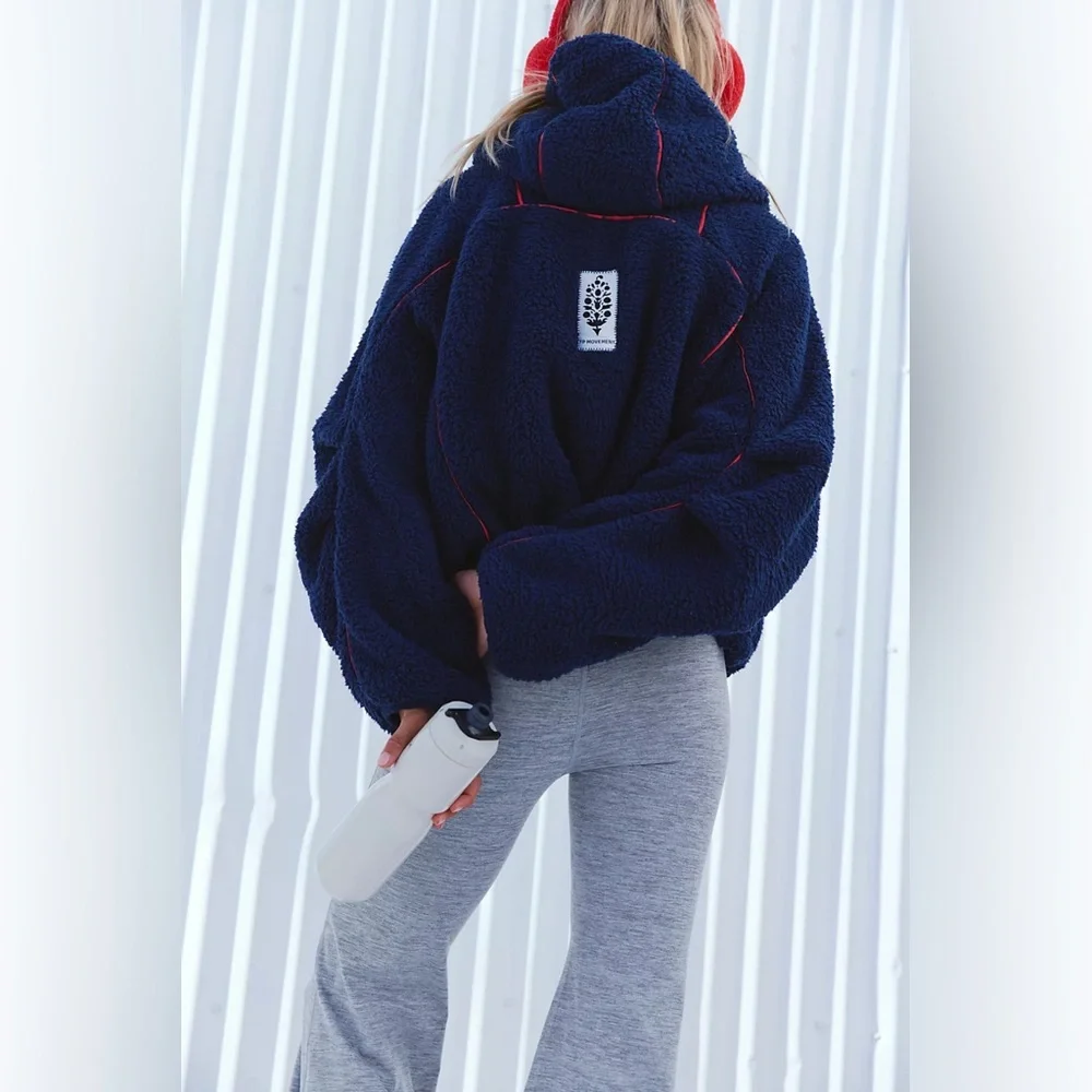 Free People Free Flow Fleece in Midnight Navy